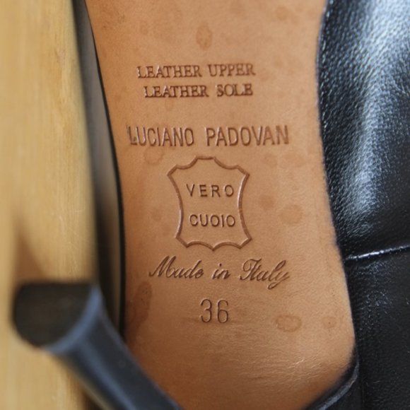Luciano Padovan black and gold lamé leather shoes - Picture 10 of 13